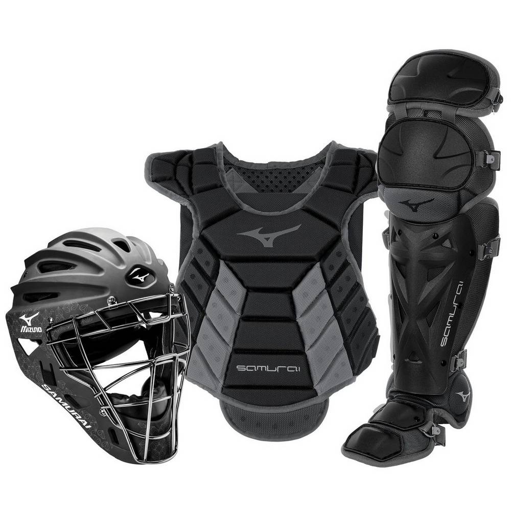 Mizuno Samurai Boxed (13-14") Női Catchers Gear Fekete/Szürke GPF897256